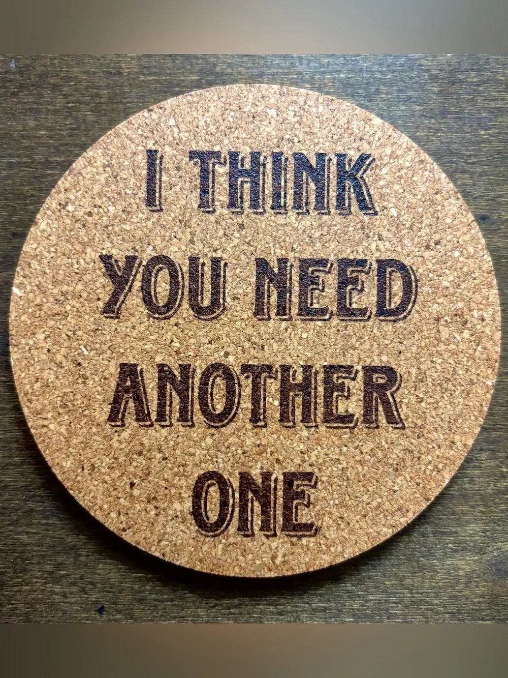 Funny Laser Engraved Cork Coaster #2